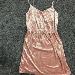 Light pink crushed velvet cami dress